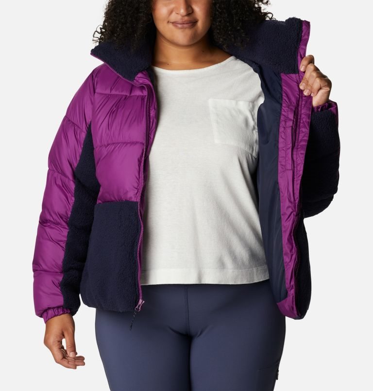 Women's Columbia Leadbetter Point Sherpa Hybrid Jackets Purple | Plus Size CA-V18L6